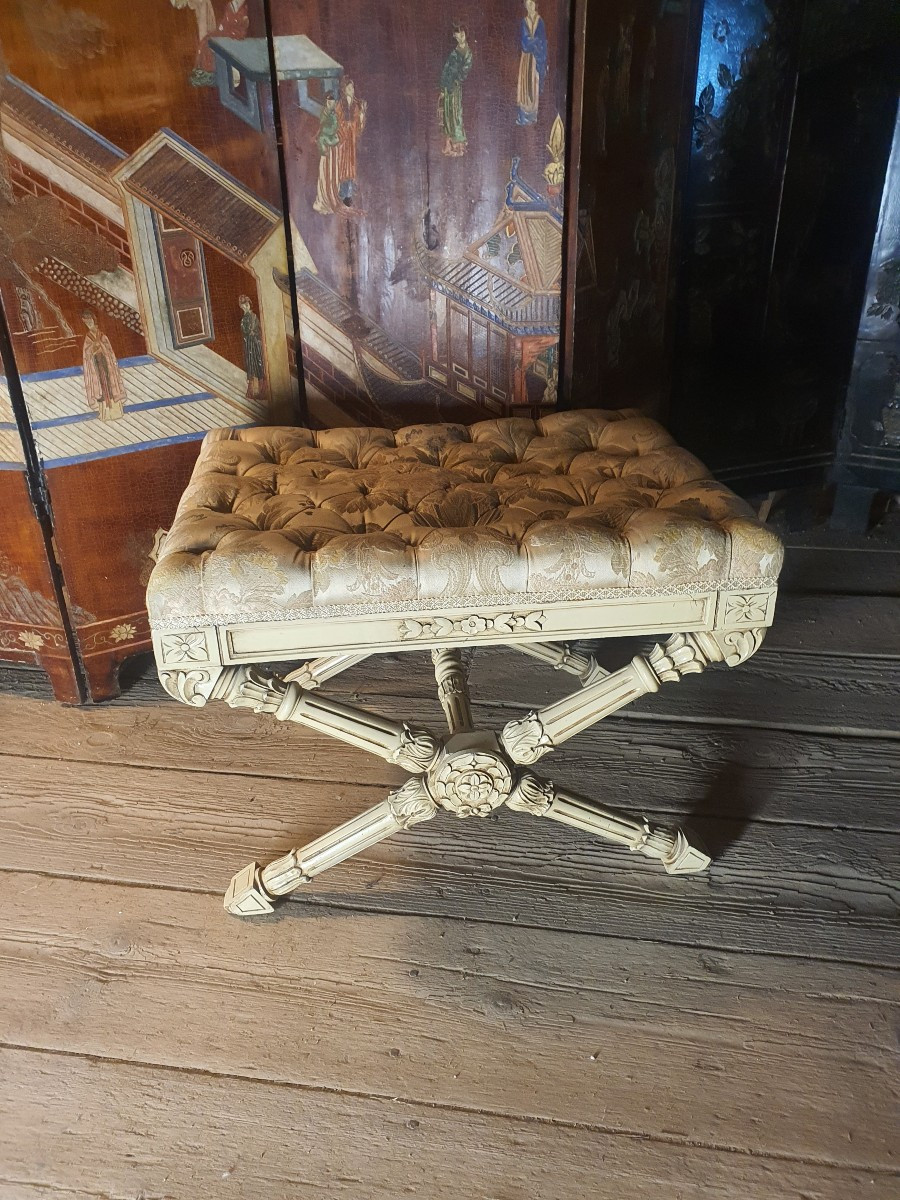 Louis XVI Style Stool, 19th Century. -photo-2