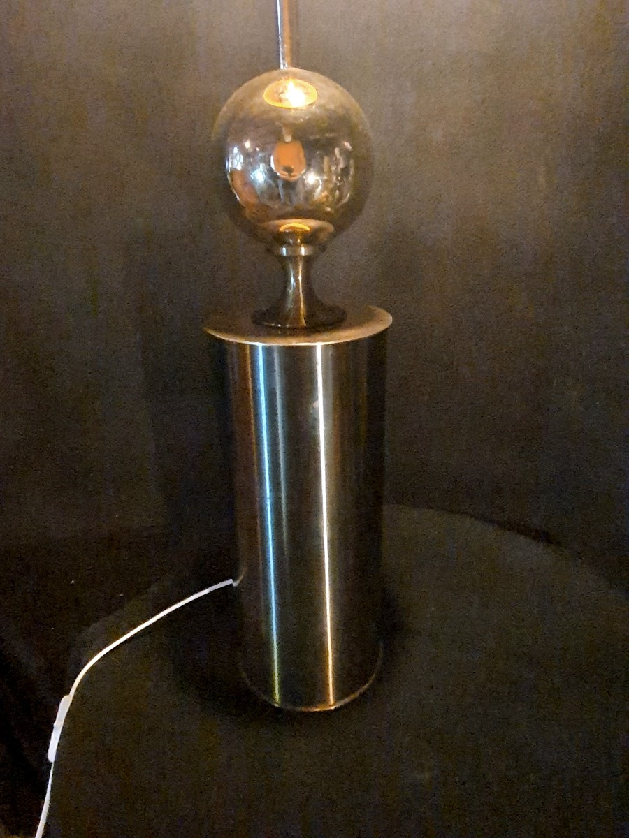 Grande lampe attribuée Philippe Barbier.-photo-4