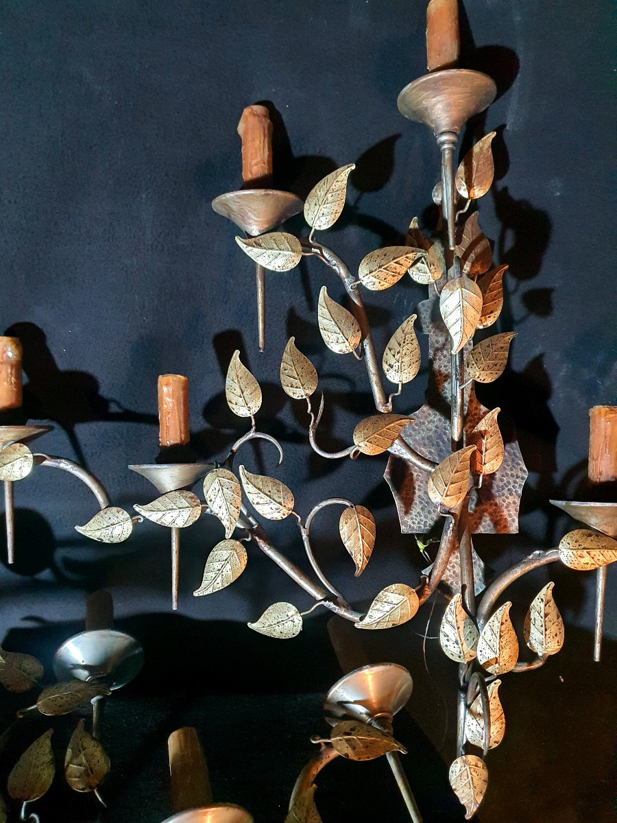 Pair Of Large Wall Lights In The Baguès Style. -photo-1