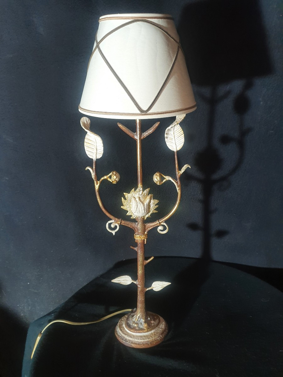 Lampe bronze école Pierre Casenove.-photo-2