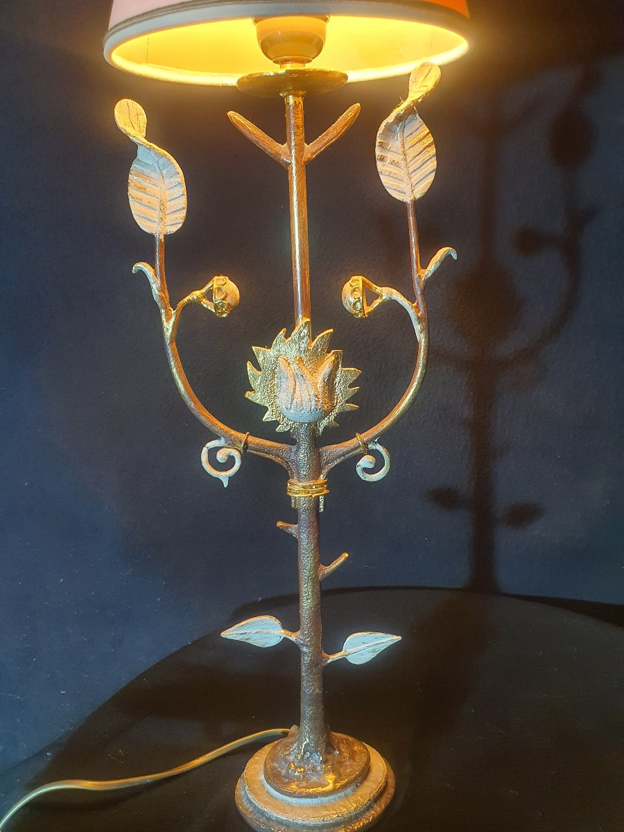 Lampe bronze école Pierre Casenove.-photo-1