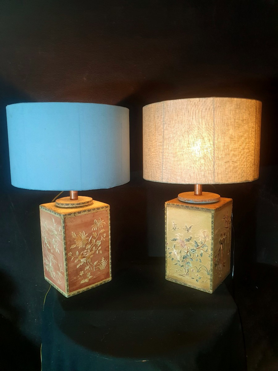 Paire de lampes chinoises.-photo-2