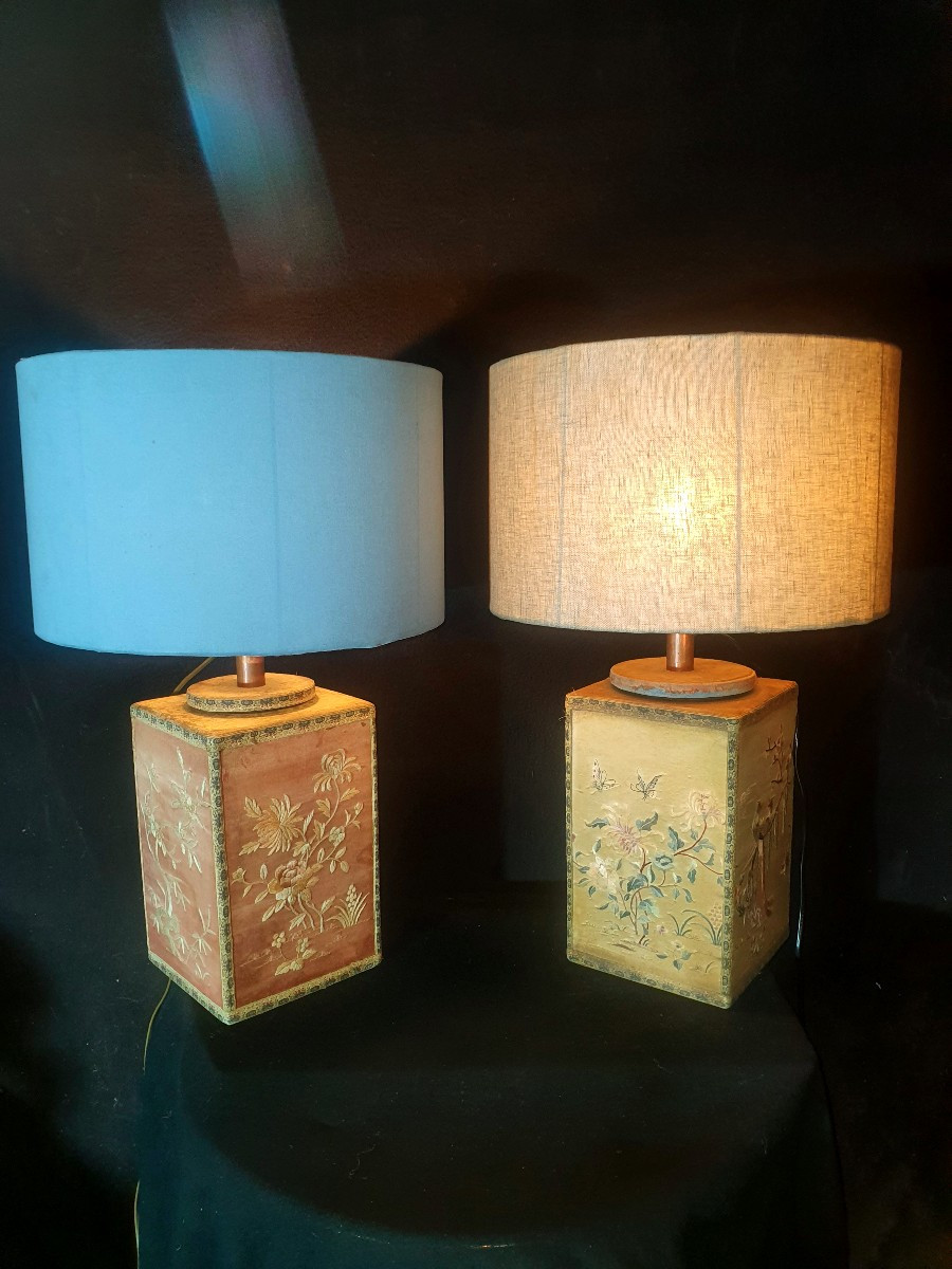 Paire de lampes chinoises.