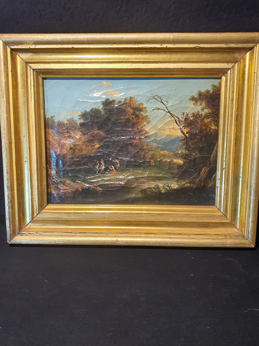 Tableau paysage fin XVIII siècle. -photo-2