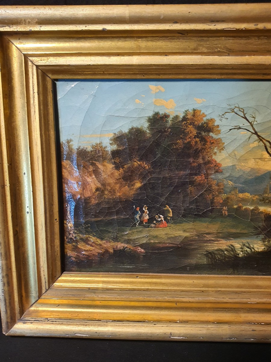 Tableau paysage fin XVIII siècle. -photo-3