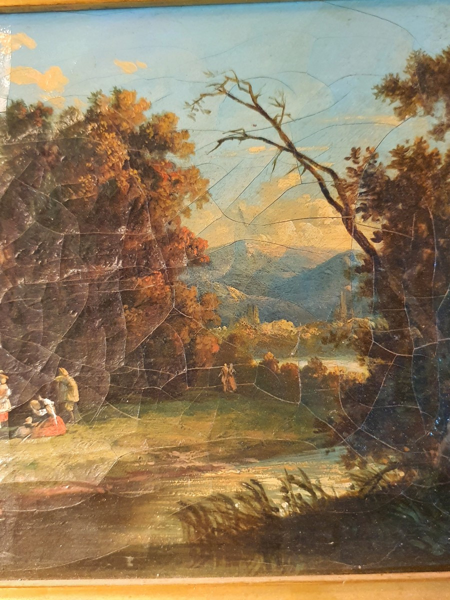 Tableau paysage fin XVIII siècle. -photo-4