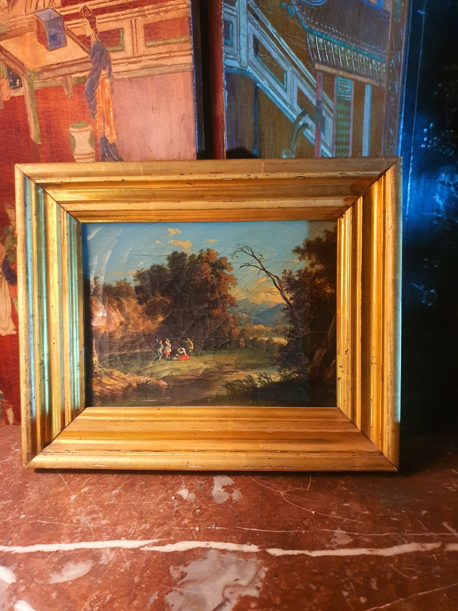 Tableau paysage fin XVIII siècle. -photo-1