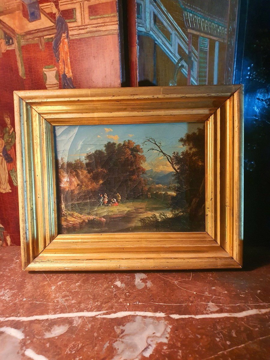Tableau paysage fin XVIII siècle.