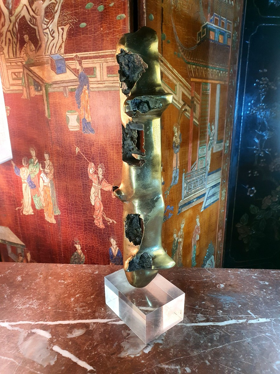 Sculpture brutaliste bronze , Ramon Viejo.-photo-3