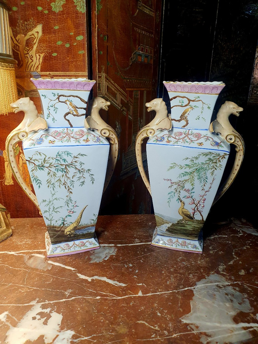 Paire de vases porcelaine goût Chine -photo-2