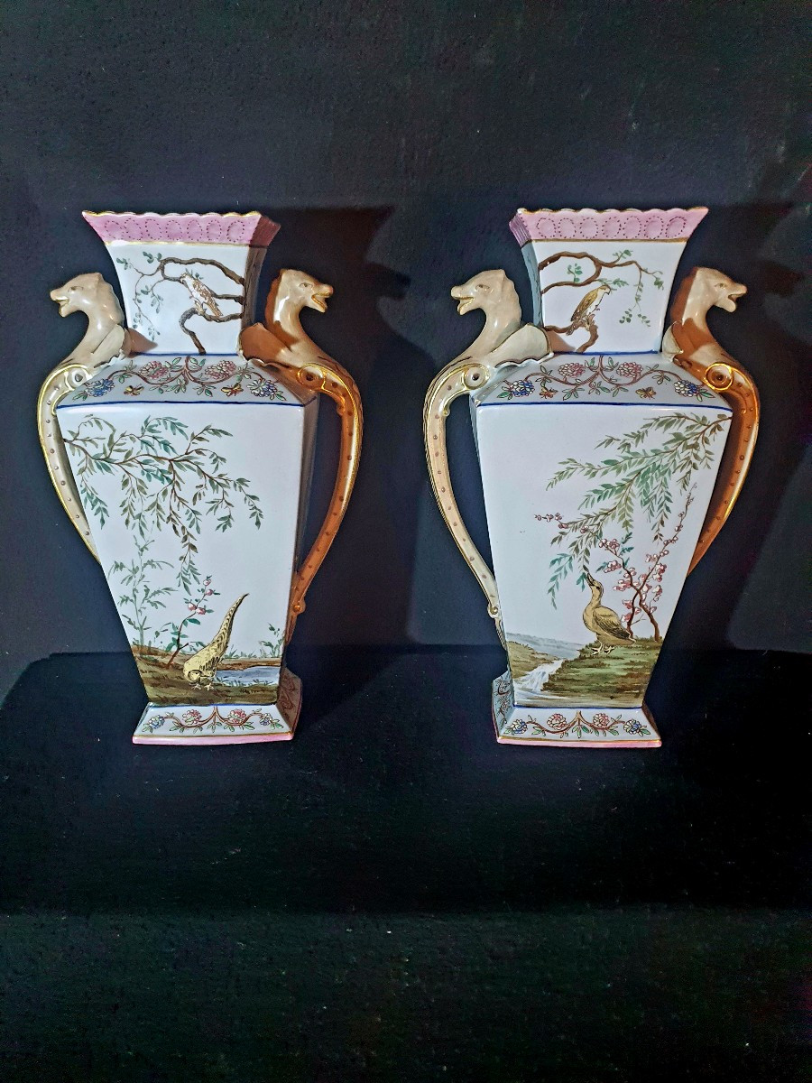 Paire de vases porcelaine goût Chine -photo-3