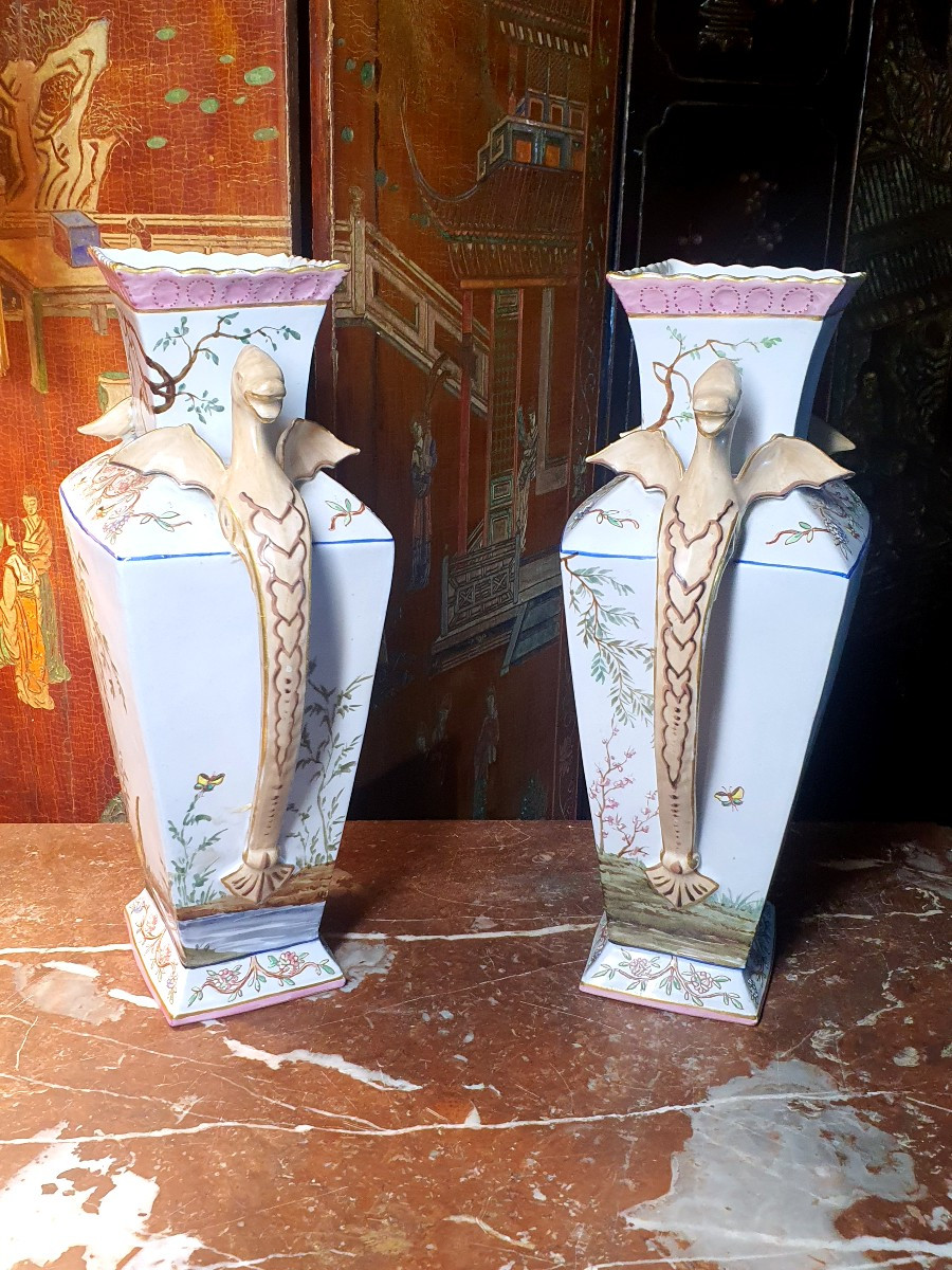 Paire de vases porcelaine goût Chine -photo-1