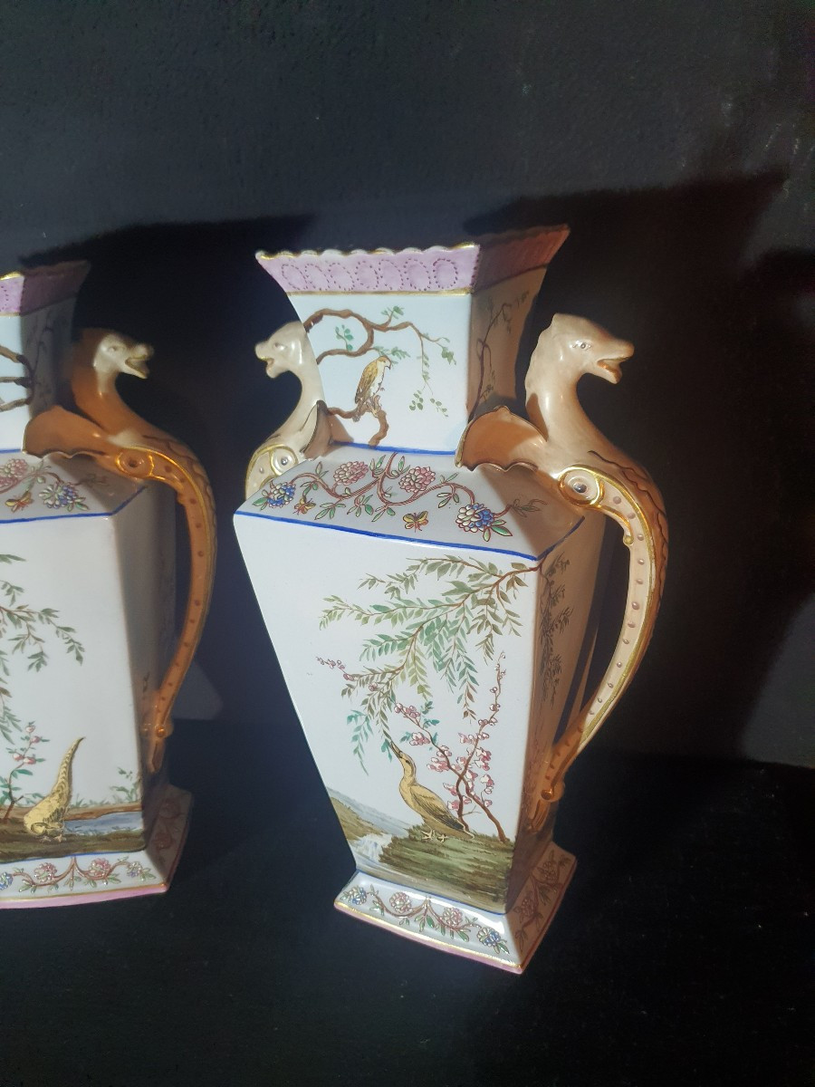 Paire de vases porcelaine goût Chine -photo-3