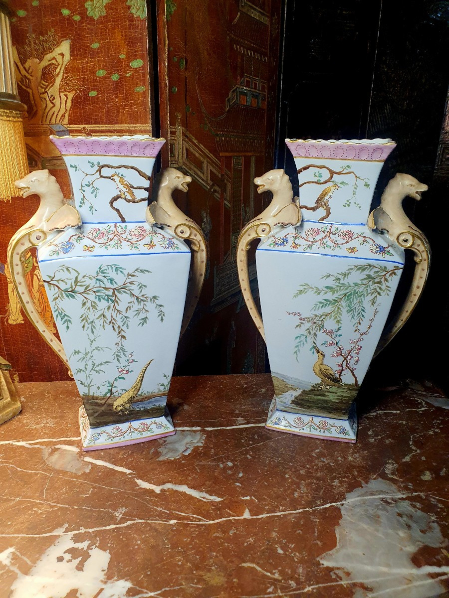 Paire de vases porcelaine goût Chine 