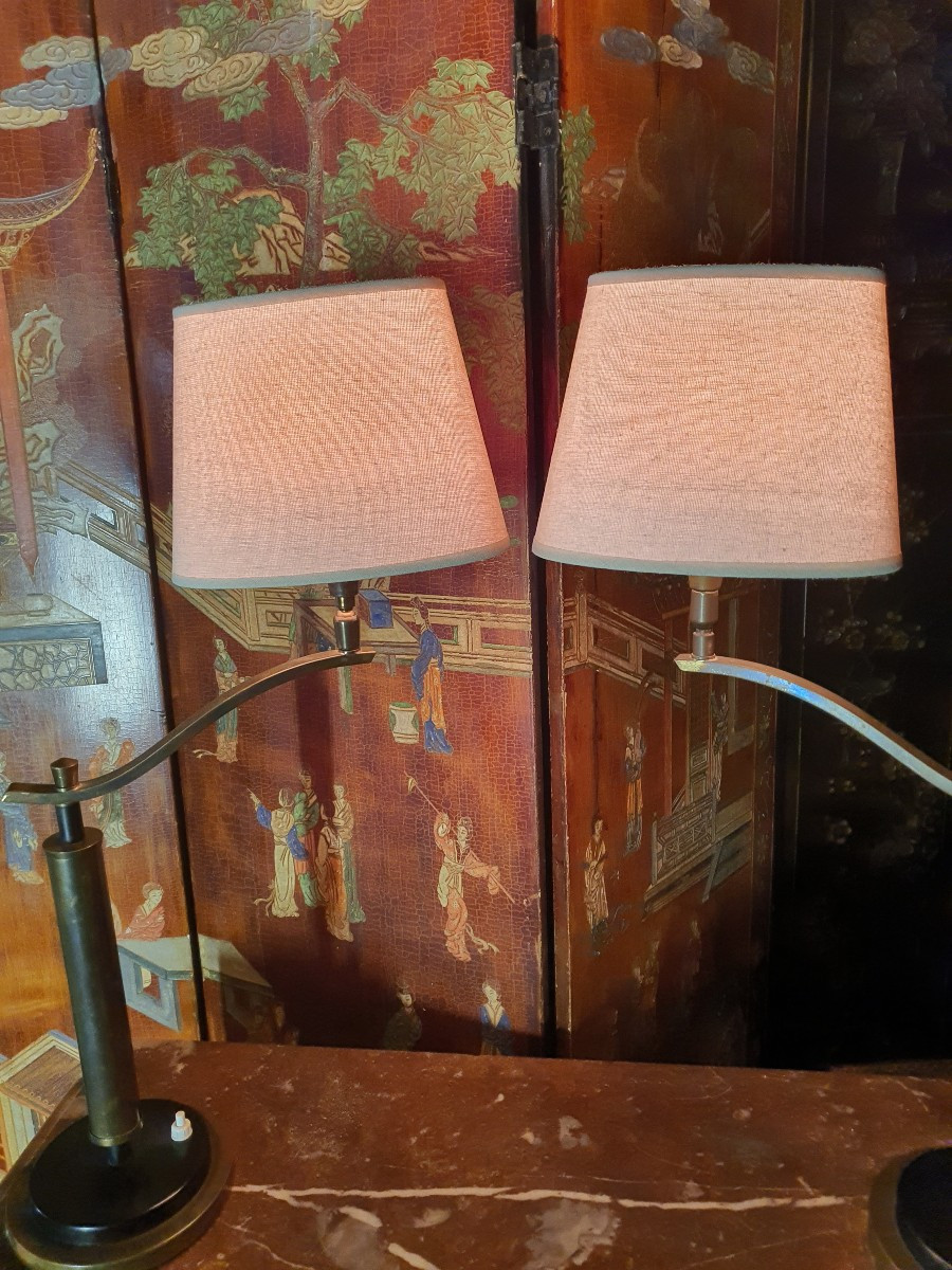 Pair Of Vintage Arlus-style Lamps, Mathieu. -photo-2