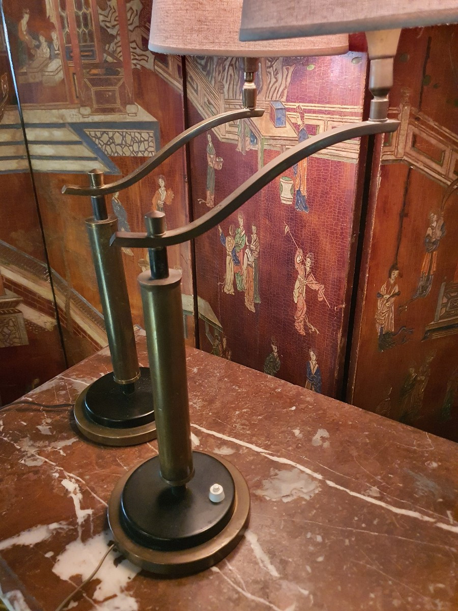 Pair Of Vintage Arlus-style Lamps, Mathieu. -photo-2