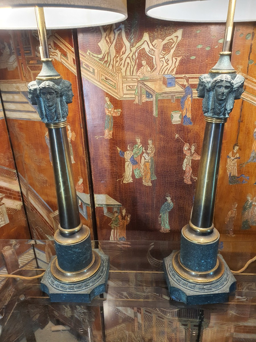 Paire de lampes néoclassiques.-photo-4