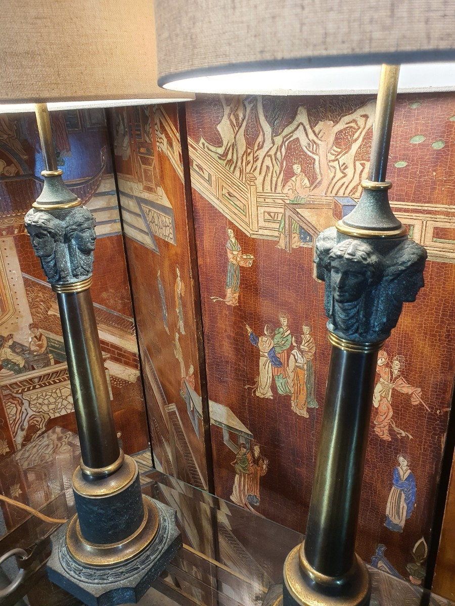 Paire de lampes néoclassiques.-photo-5