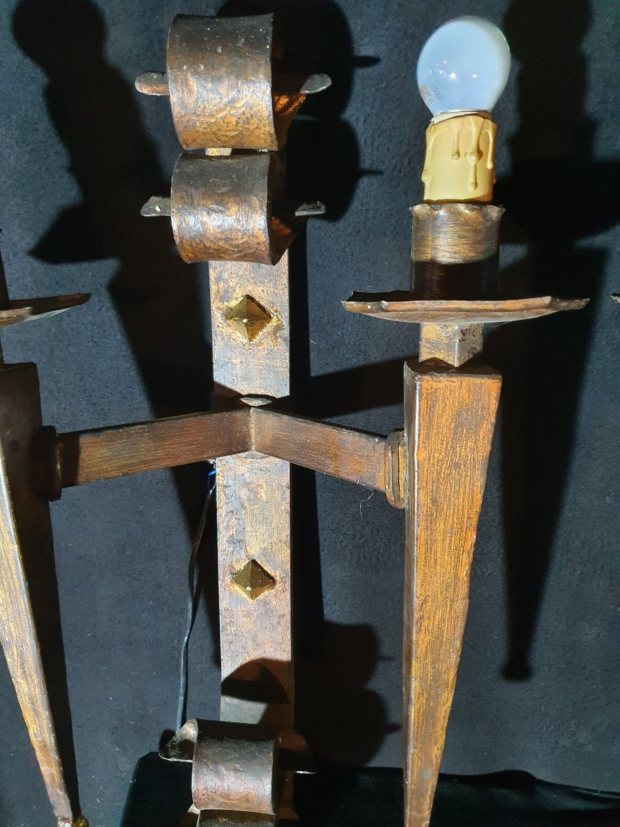 Paire d appliques fer forgé. -photo-1