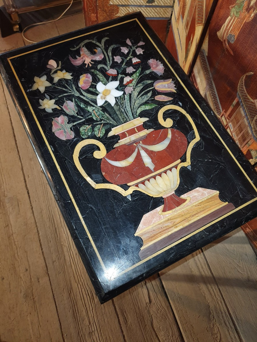 Louis XV Table, Marble Marquetry.-photo-4