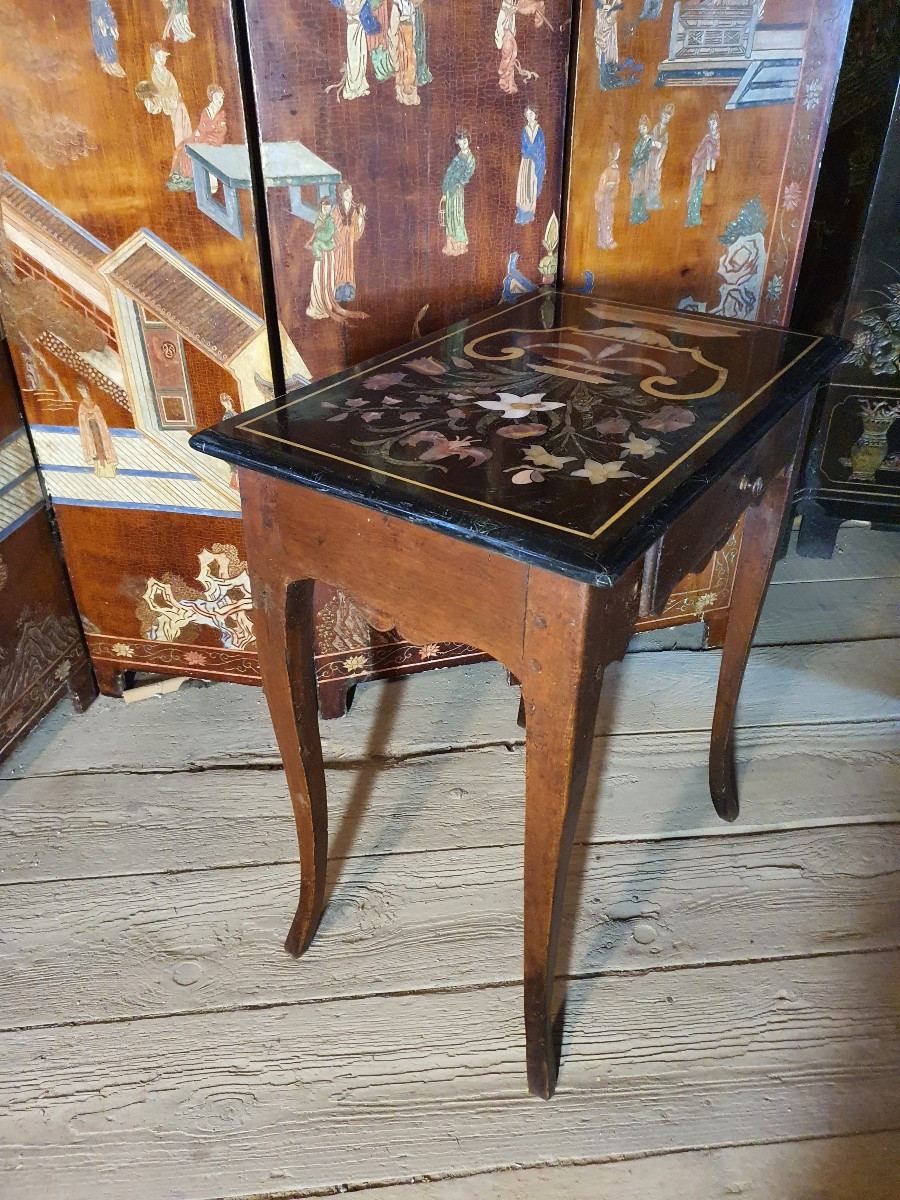 Louis XV Table, Marble Marquetry.-photo-2
