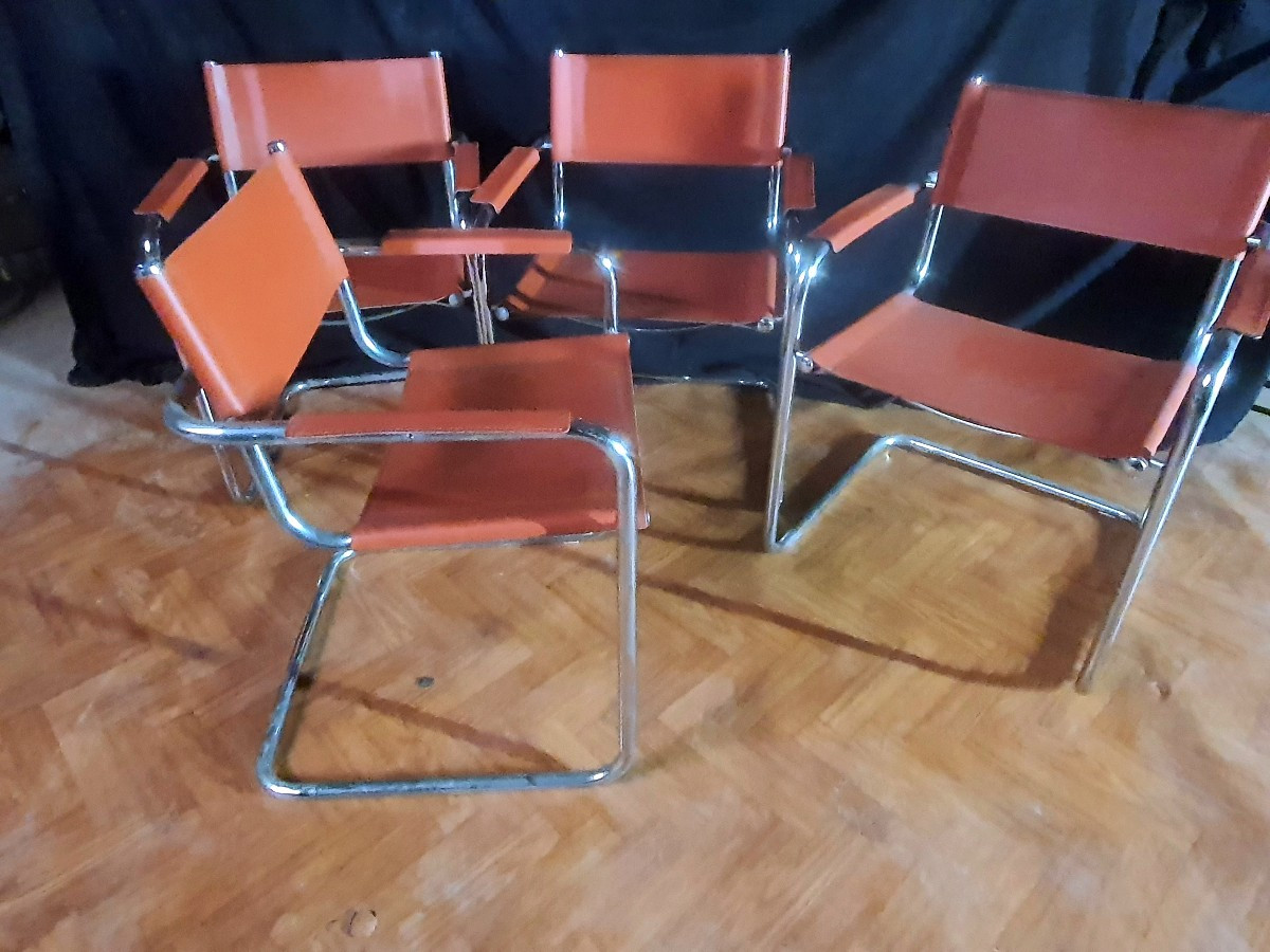 Série de quatre fauteuils Mattéo Grassi  Marcel Breuer.-photo-1