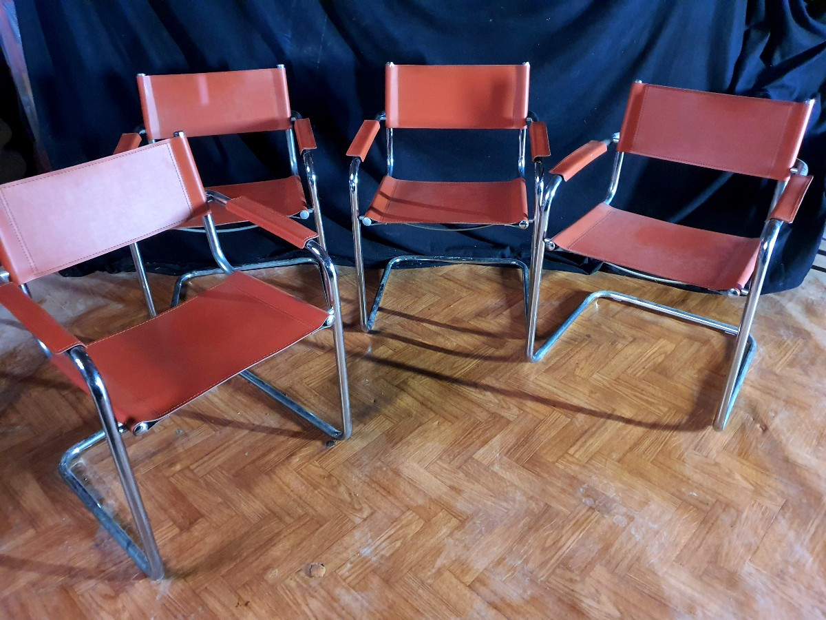 Série de quatre fauteuils Mattéo Grassi  Marcel Breuer.