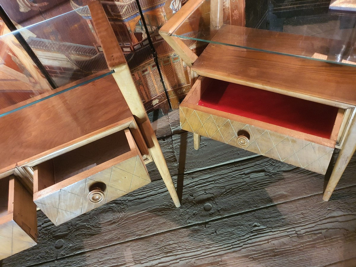 Paire de consoles esprit Jean Royère. -photo-3