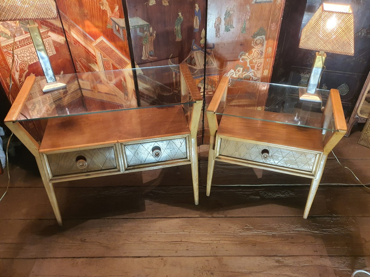 Paire de consoles esprit Jean Royère. -photo-5