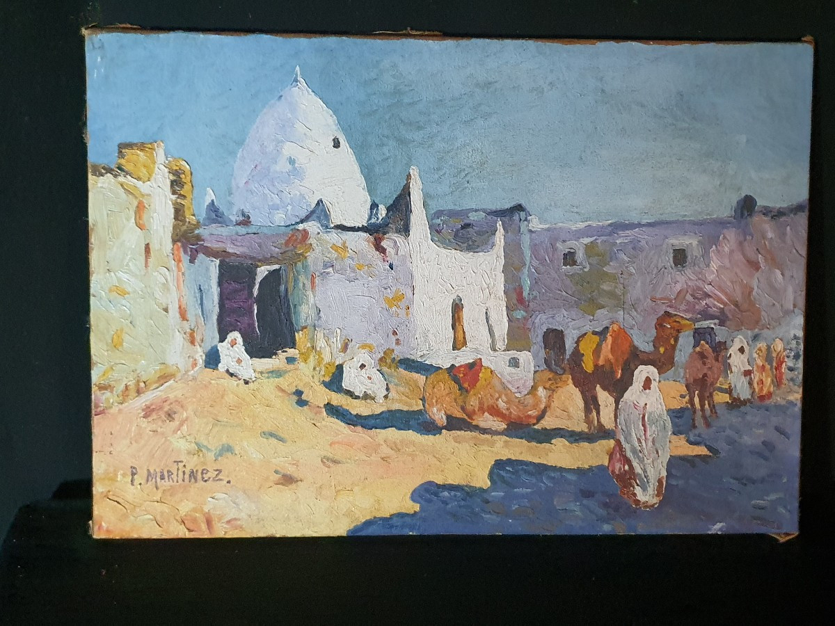 Tableau orientaliste art déco. -photo-2