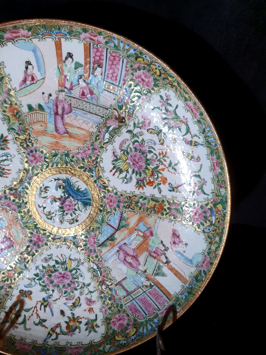 Grand plat porcelaine de Canton, Chine. -photo-4