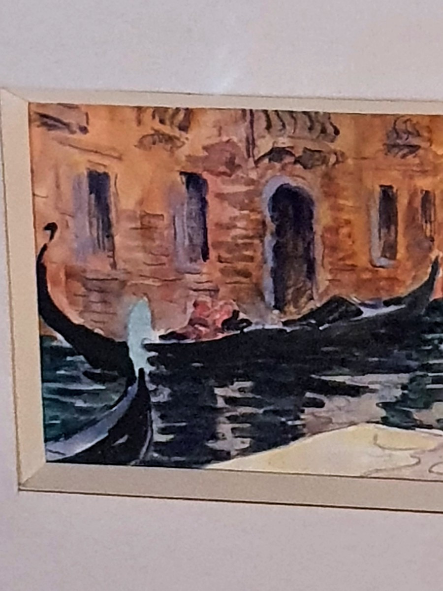 Paire de tableaux Venise ,Hélène des Ylouses.-photo-1