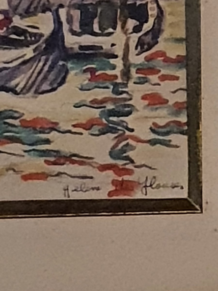 Paire de tableaux Venise ,Hélène des Ylouses.-photo-3