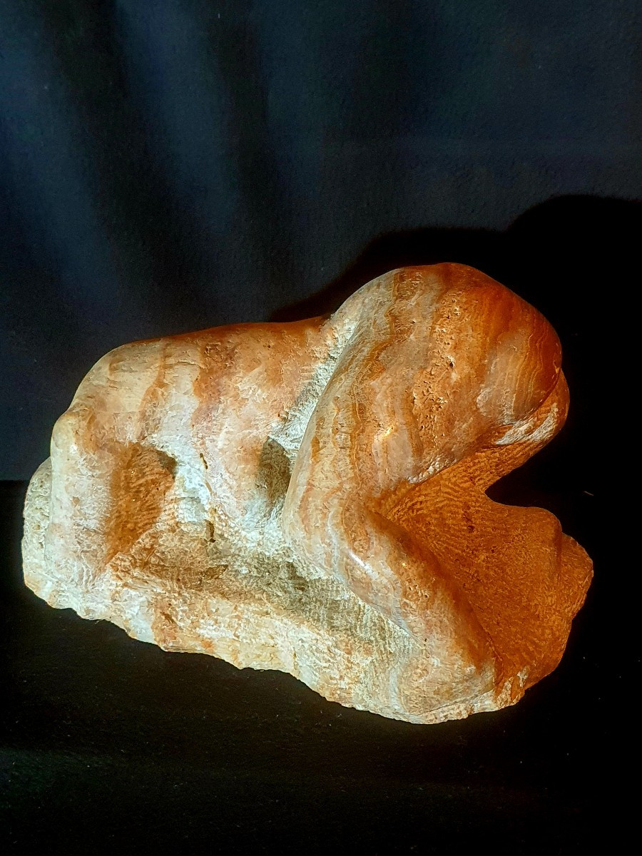 Sculpture femme brutaliste marbre Paul Hubay. -photo-2