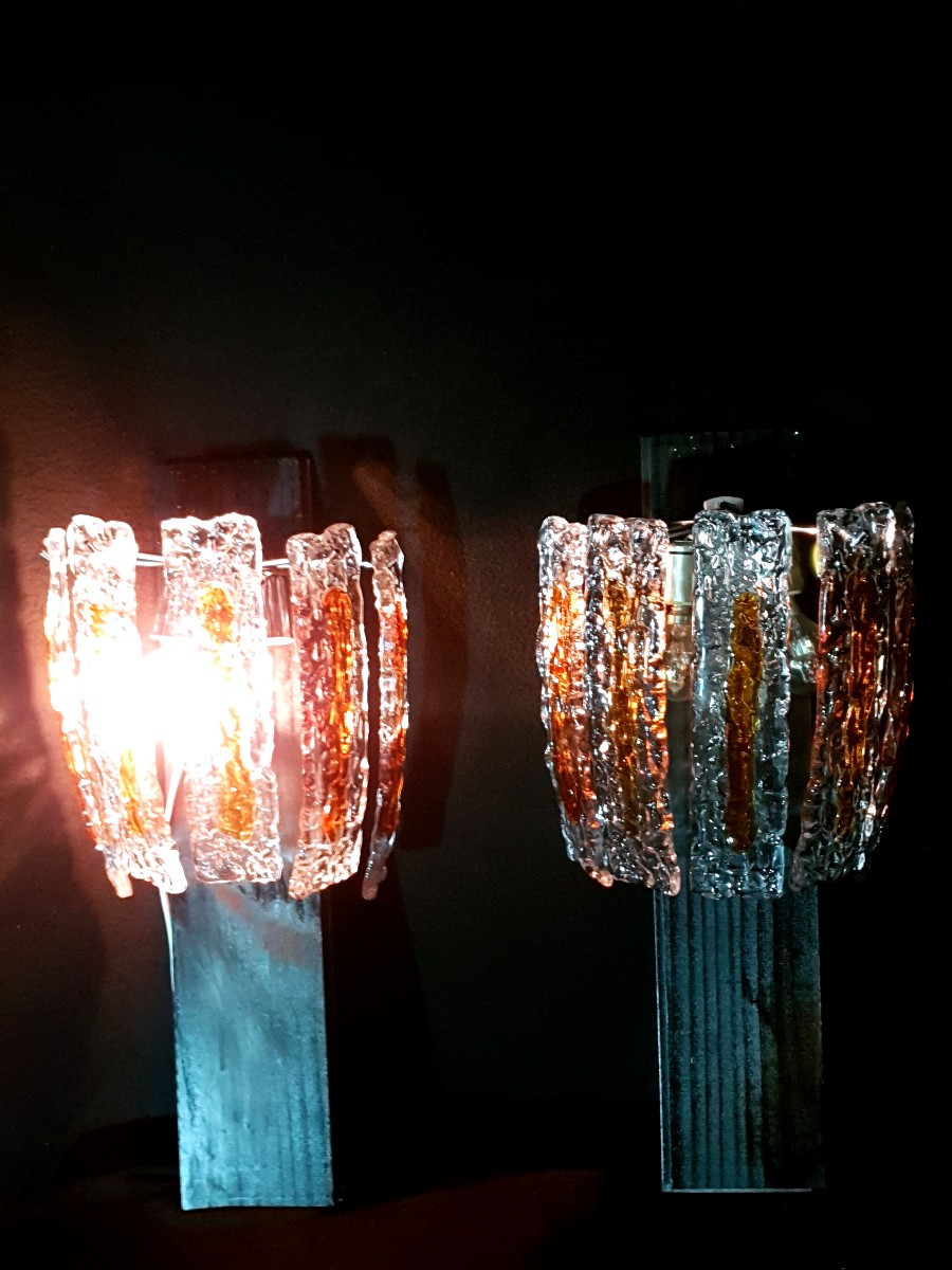 Paire d appliques vintage verre Murano-photo-2