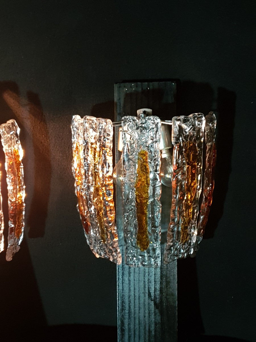Paire d appliques vintage verre Murano-photo-4
