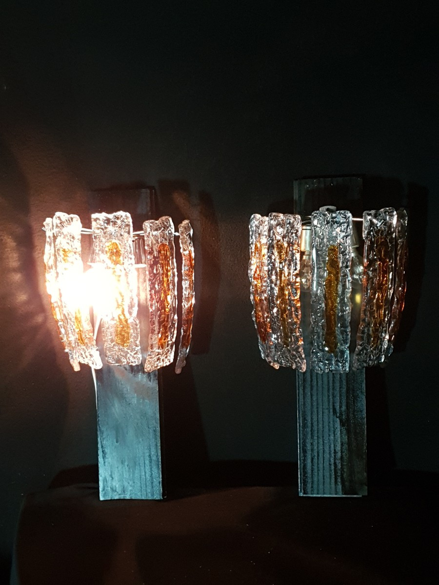 Paire d appliques vintage verre Murano
