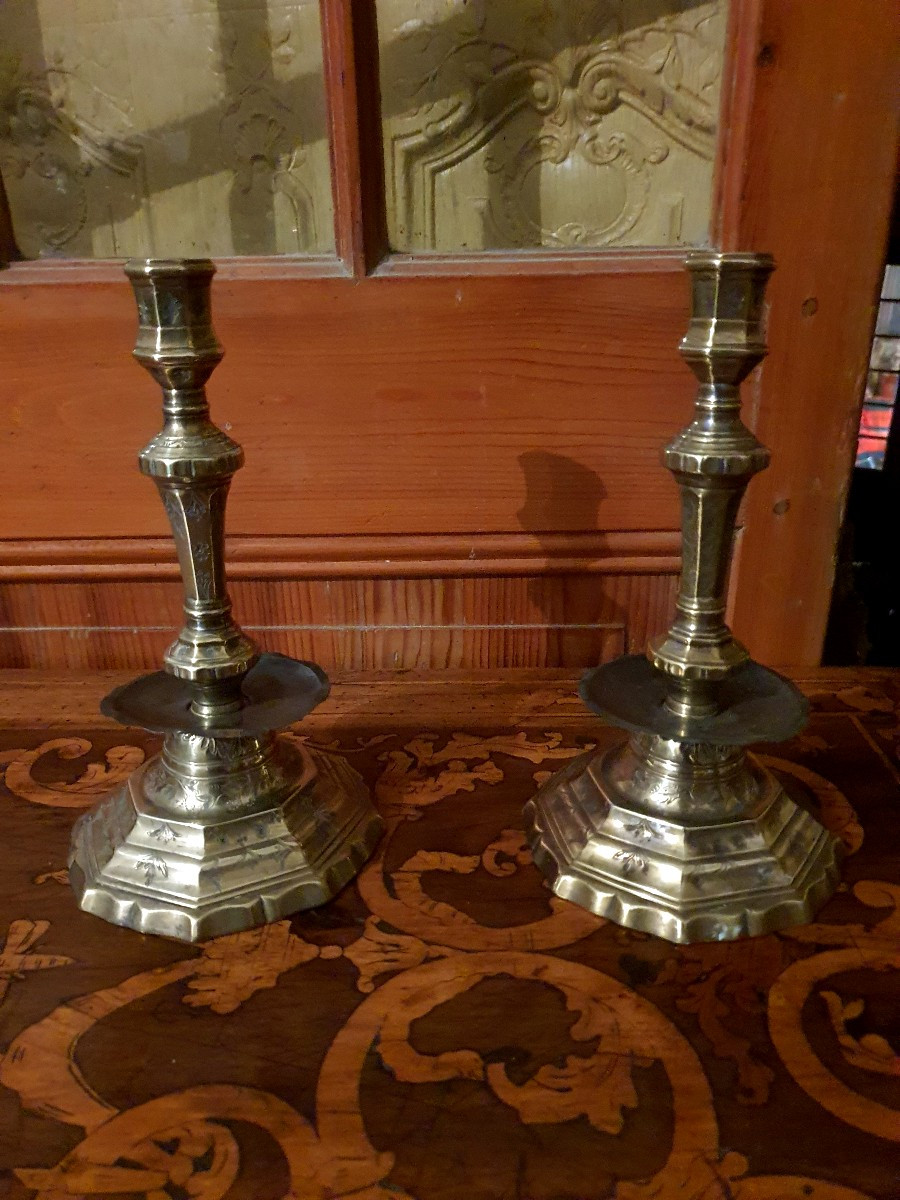 Pair Of Louis XIV Candlesticks -photo-2