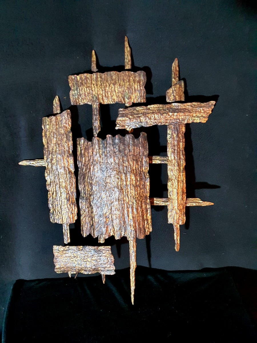 Brutalist Vintage Wall Sconce. -photo-4