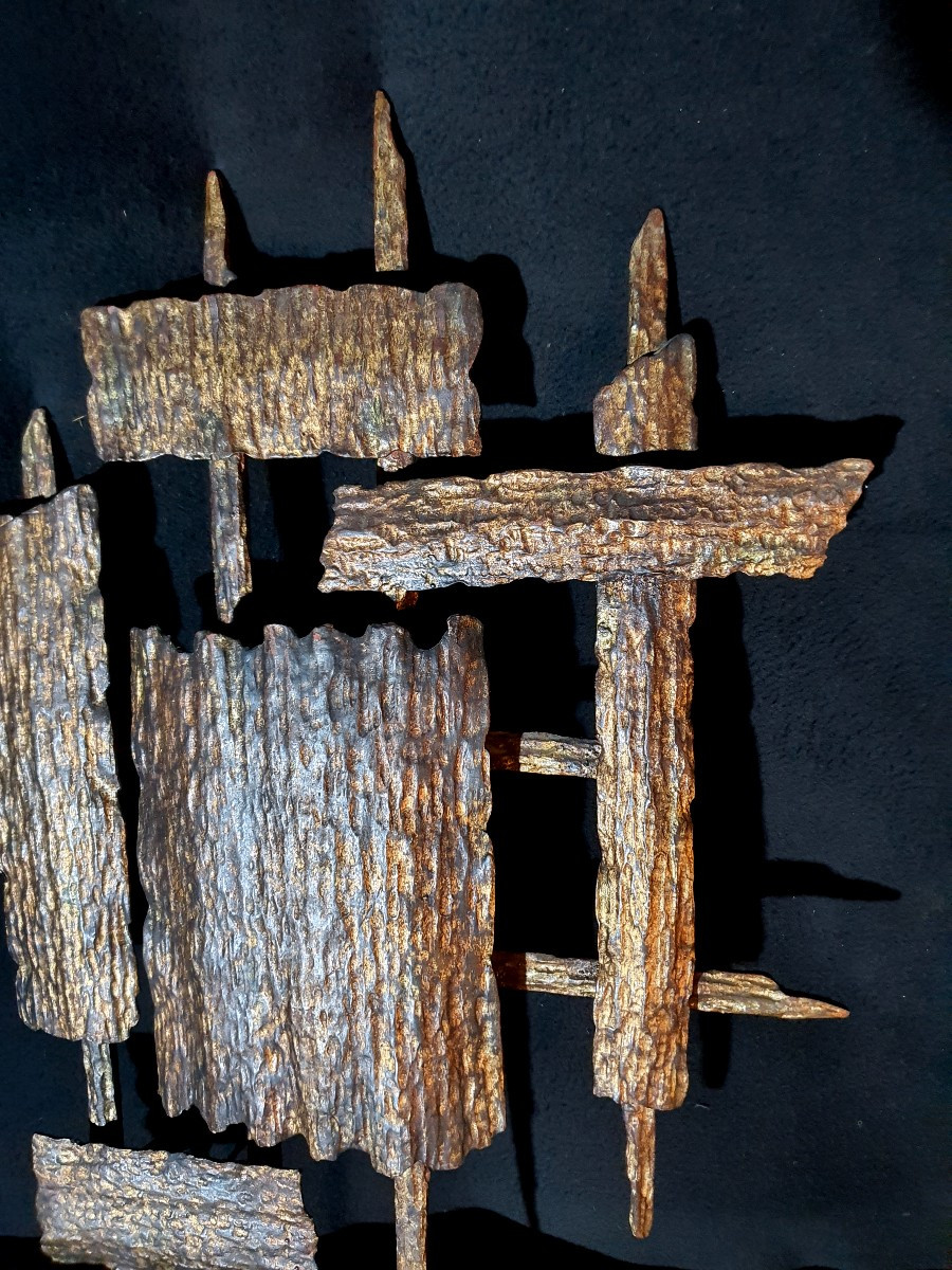 Brutalist Vintage Wall Sconce. -photo-2