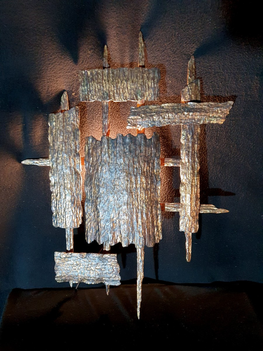 Brutalist Vintage Wall Sconce. 