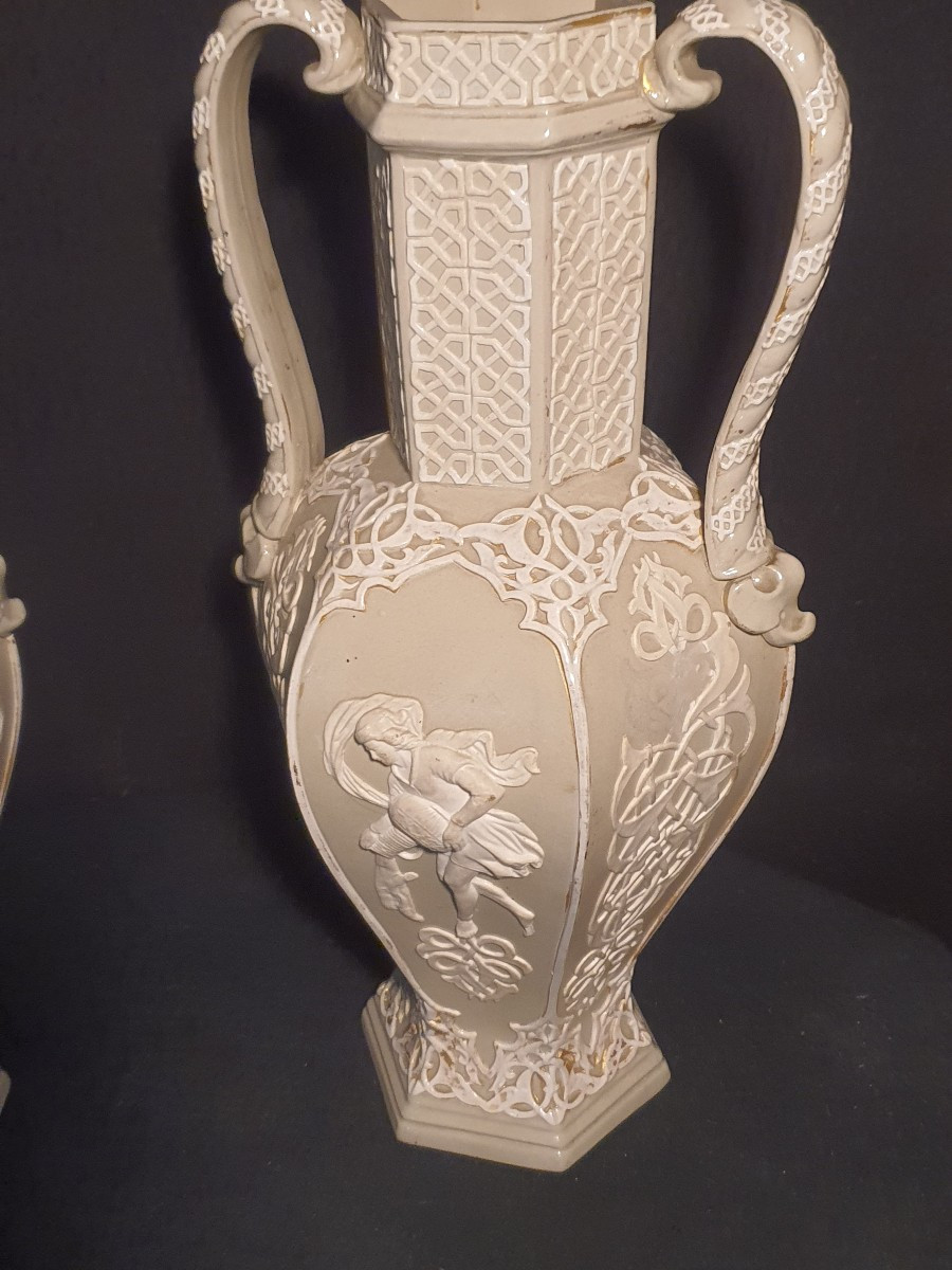 Paire de vases décor Wedgwood  Villeroy et Boch-photo-3