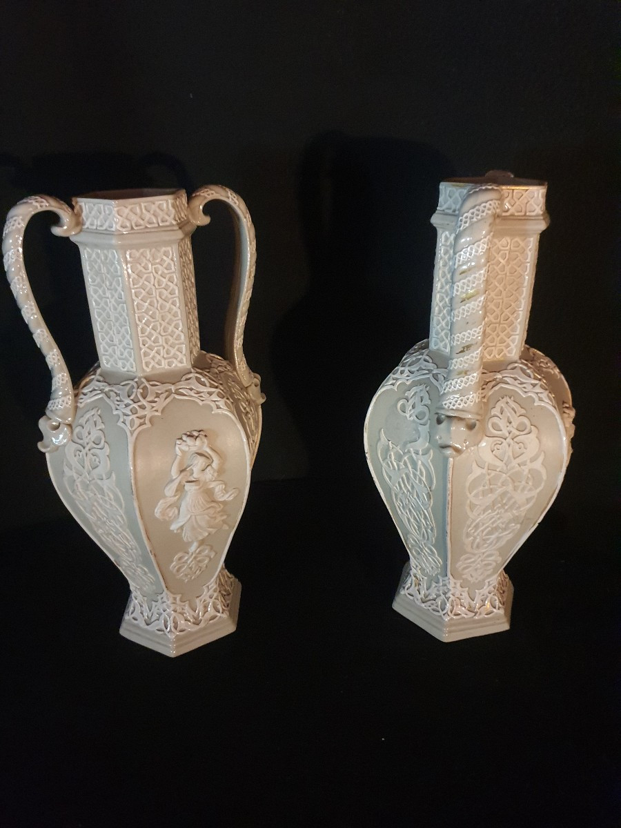 Paire de vases décor Wedgwood  Villeroy et Boch-photo-7