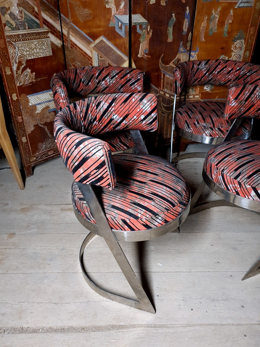 Fauteuils vintage métal,  Italie.-photo-2