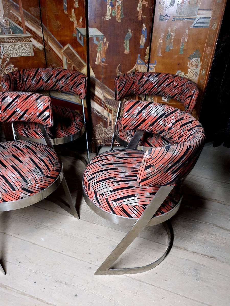 Fauteuils vintage métal,  Italie.-photo-3