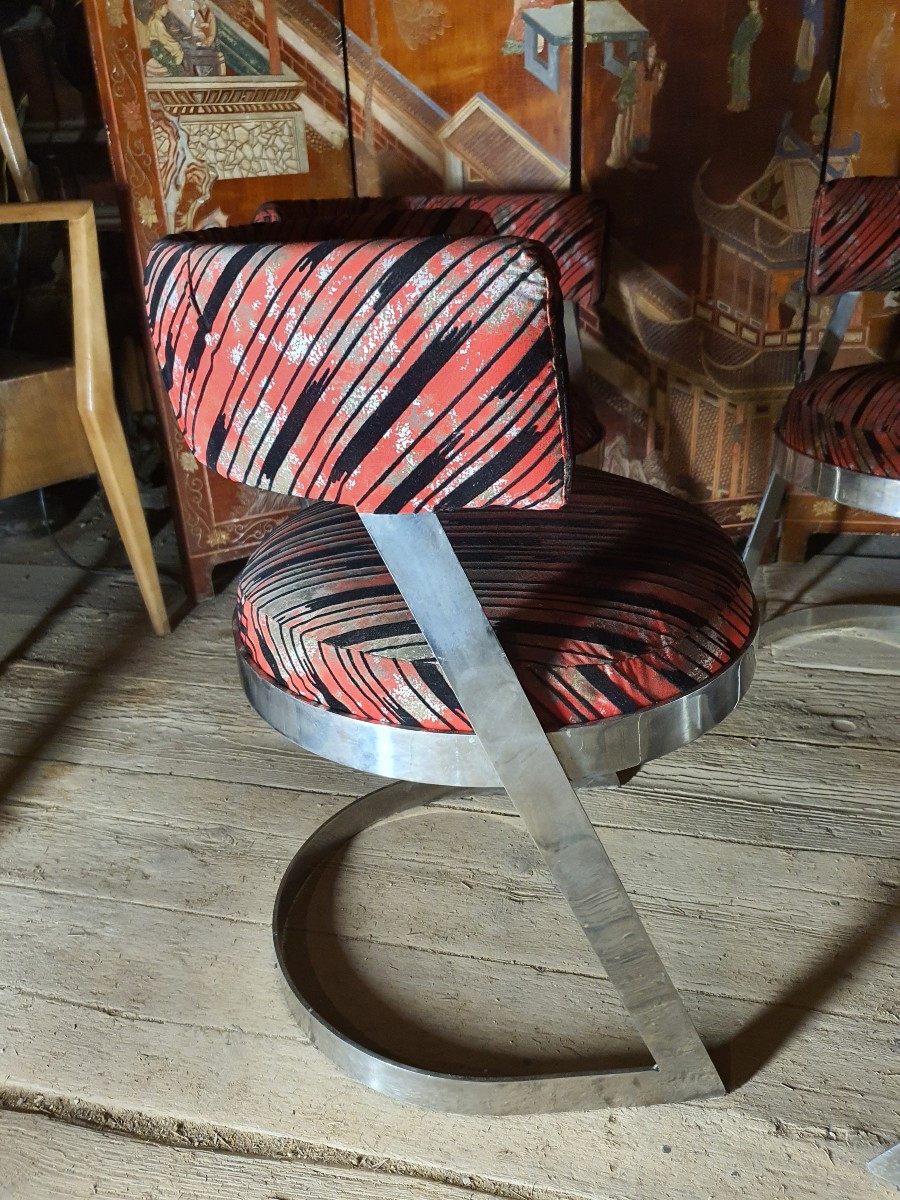Fauteuils vintage métal,  Italie.-photo-3