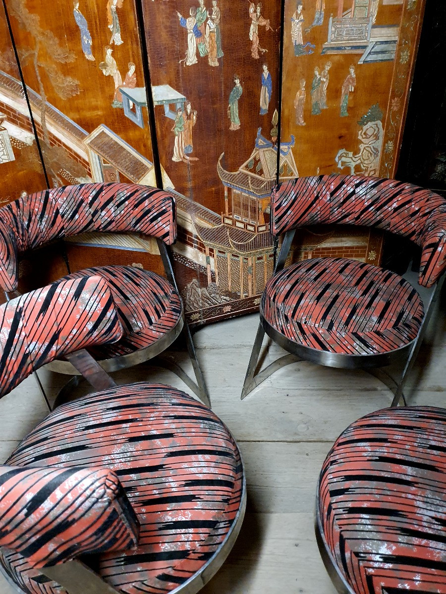 Fauteuils vintage métal,  Italie.-photo-4