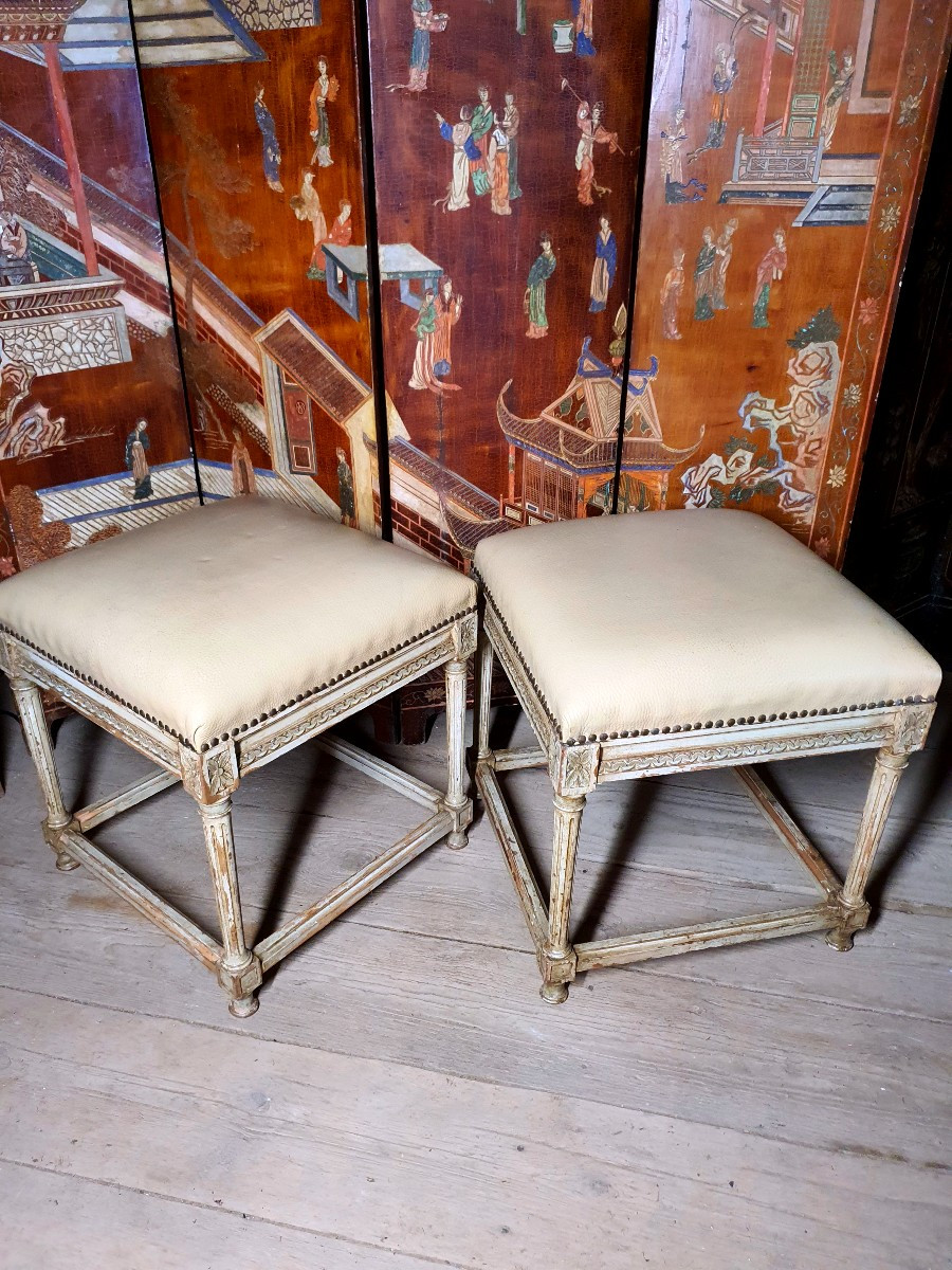 Pair Of Louis XVI Style Stools. 