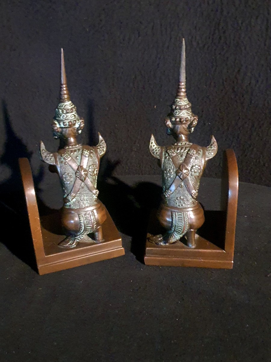 Paire de bronzes danseuses Apsara ,Bien Hoa. -photo-3