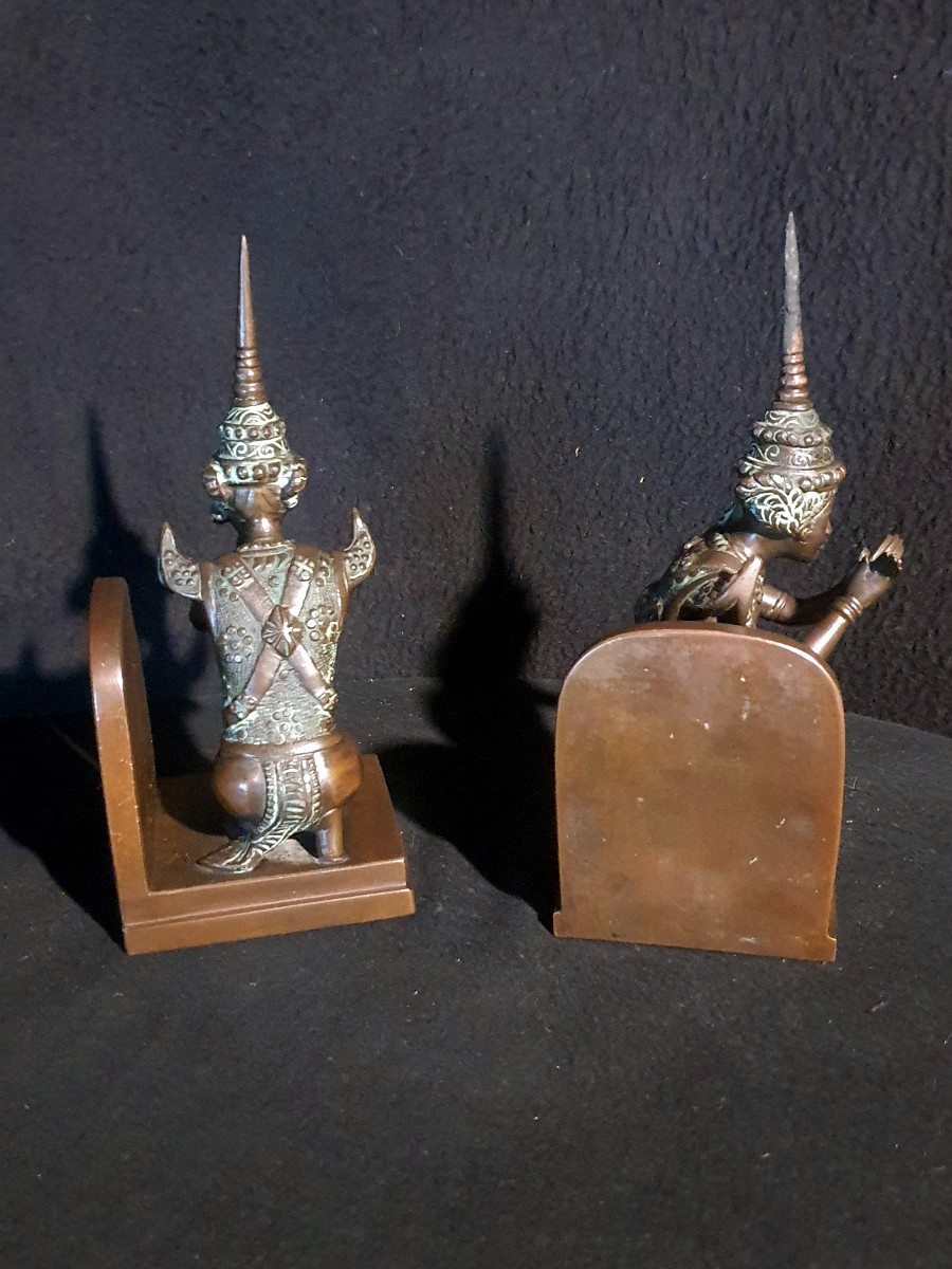 Paire de bronzes danseuses Apsara ,Bien Hoa. -photo-4